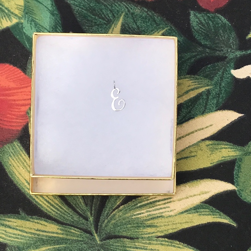 Solid Sterling Silver Initial “E” Pendant New - image 3